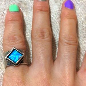 Handmade Israeli silver Opal ring